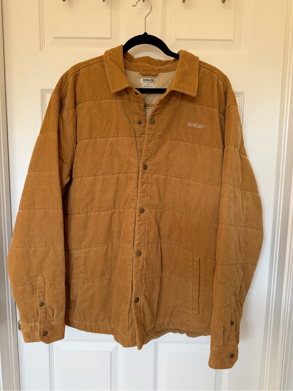 Hurley Men's Whaletale Corduroy Quilted Jacket in Caramel